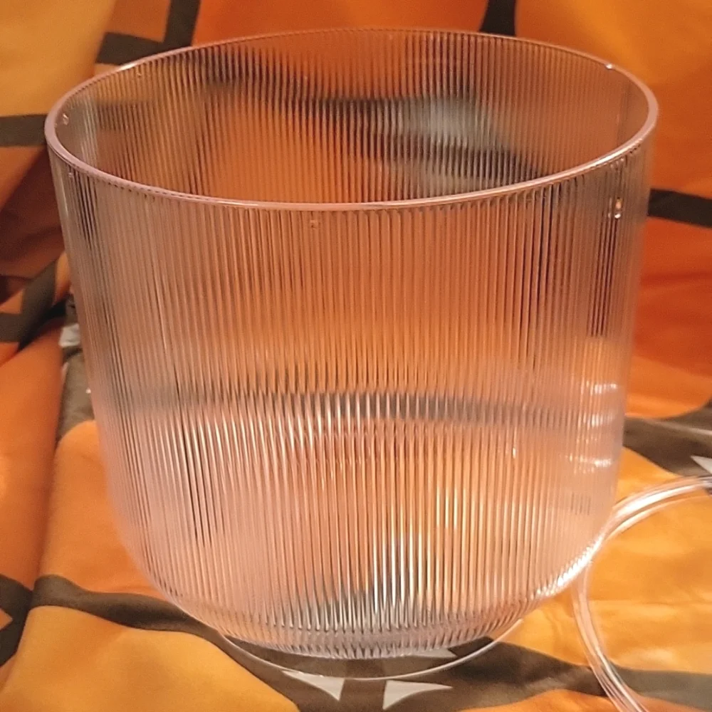 West Elm Acrylic Ribbed Ice Bucket w/Tongs